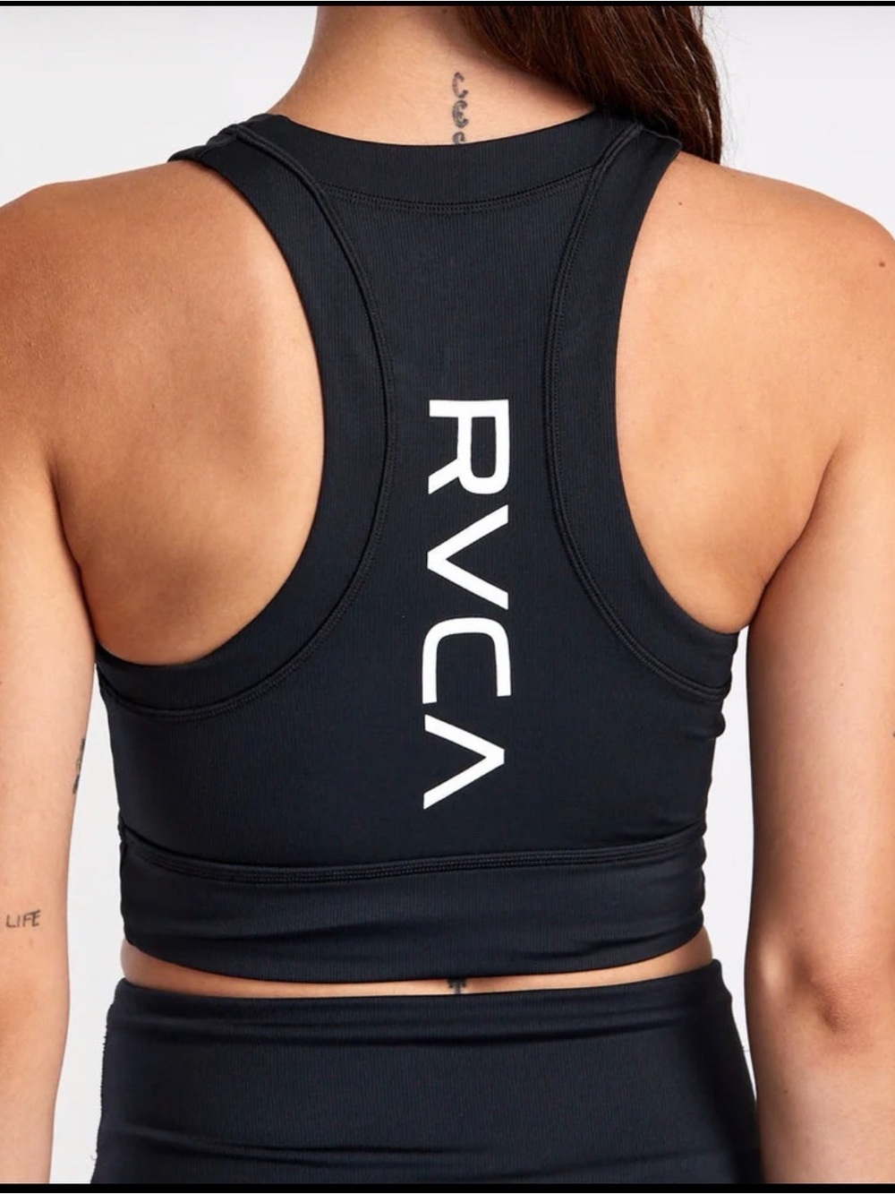 RVCA Black Performance Crop Tank Top